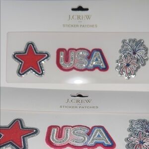 J. Crew Red Star and USA Sticker Patches